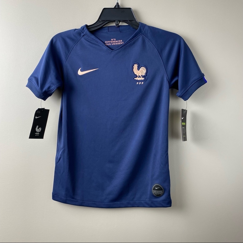 NWT Nike France FIFA 19 World Cup Home Youth Unisex Jersey Soccer Blue Size S - Picture 3 of 6